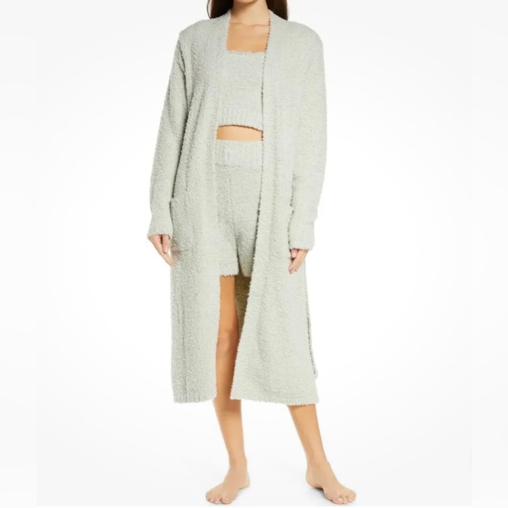 SKIMS Cozy Knit Robe in Aqua six S/M